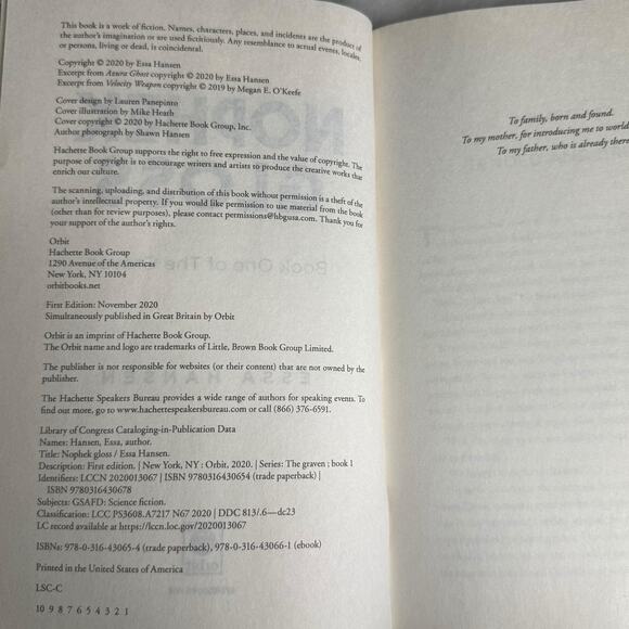 Nophek Gloss by Essa Hansen (2020) First Edition Trade Paperback Sci-Fi Novel - Picture 7 of 10